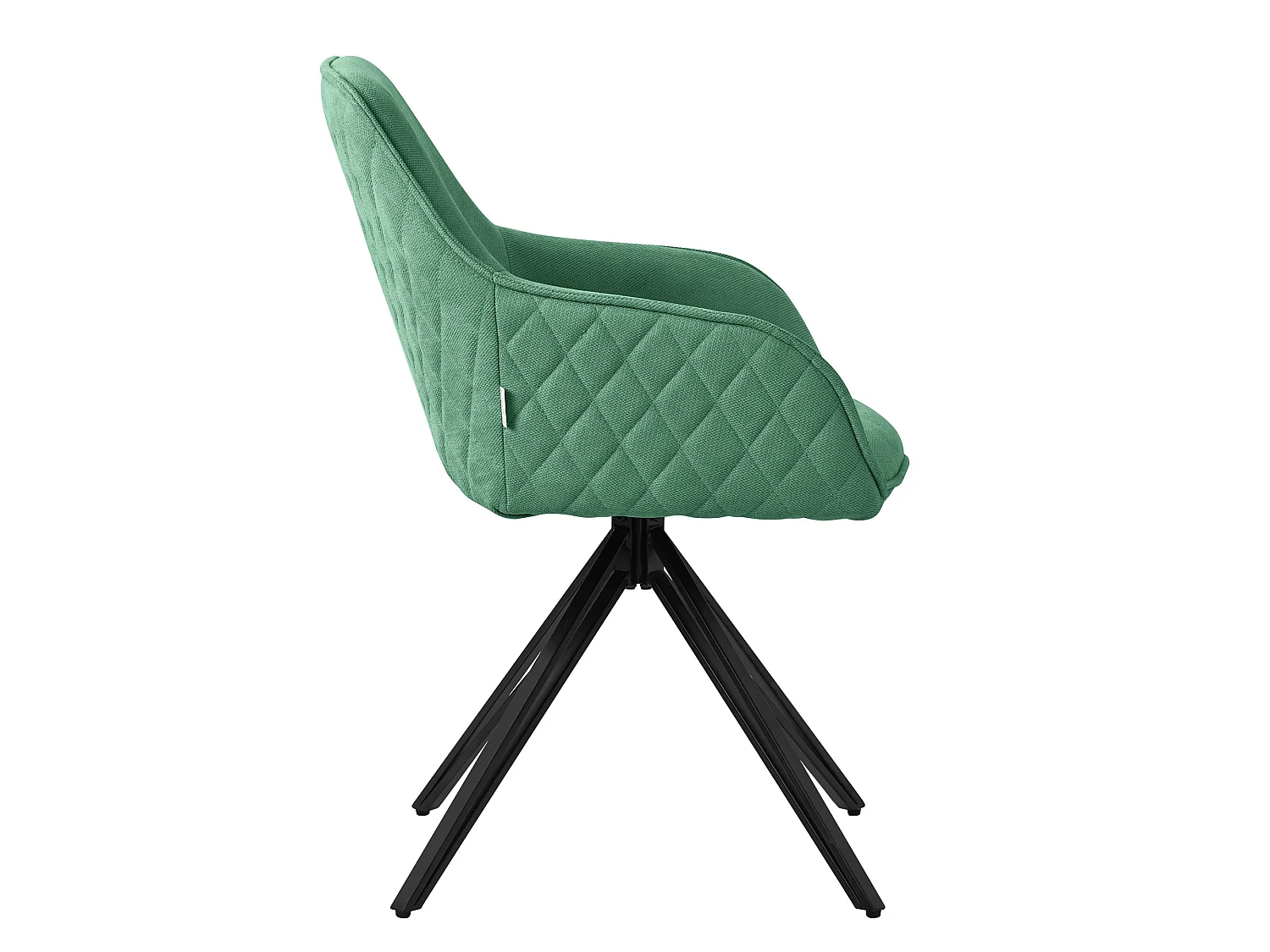 ML-Design 2x Sillas de comedor giratoria color verde sillón tapizado de tela tejida asiento de cocina con respaldo y reposabrazos mueble ergonómico