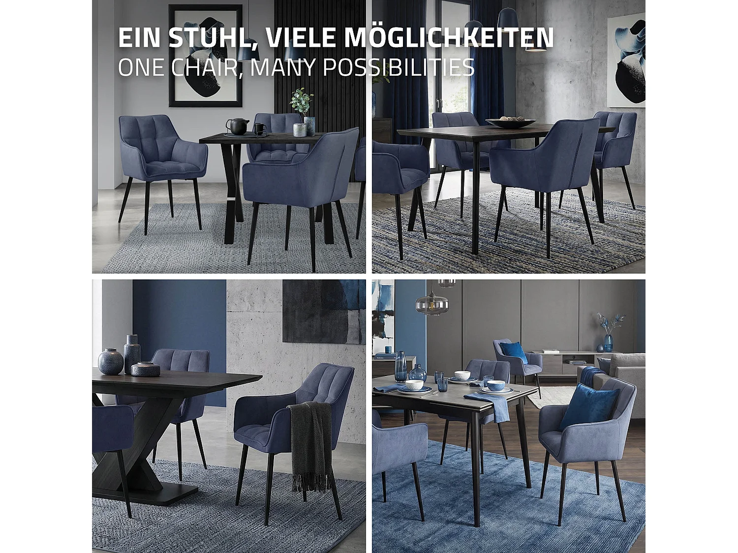Set di 4 sedie per sala da pranzo Sedia da soggiorno Sedia da cucina Poltrona Se