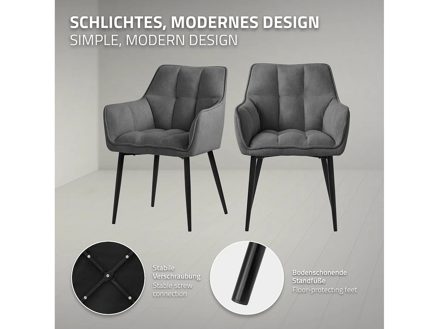 Lot de 6 chaises de salle à manger vert foncé dossier et accoudoirs ergonomiques assise rembourrée en tissu éponge piètement en métal design moderne