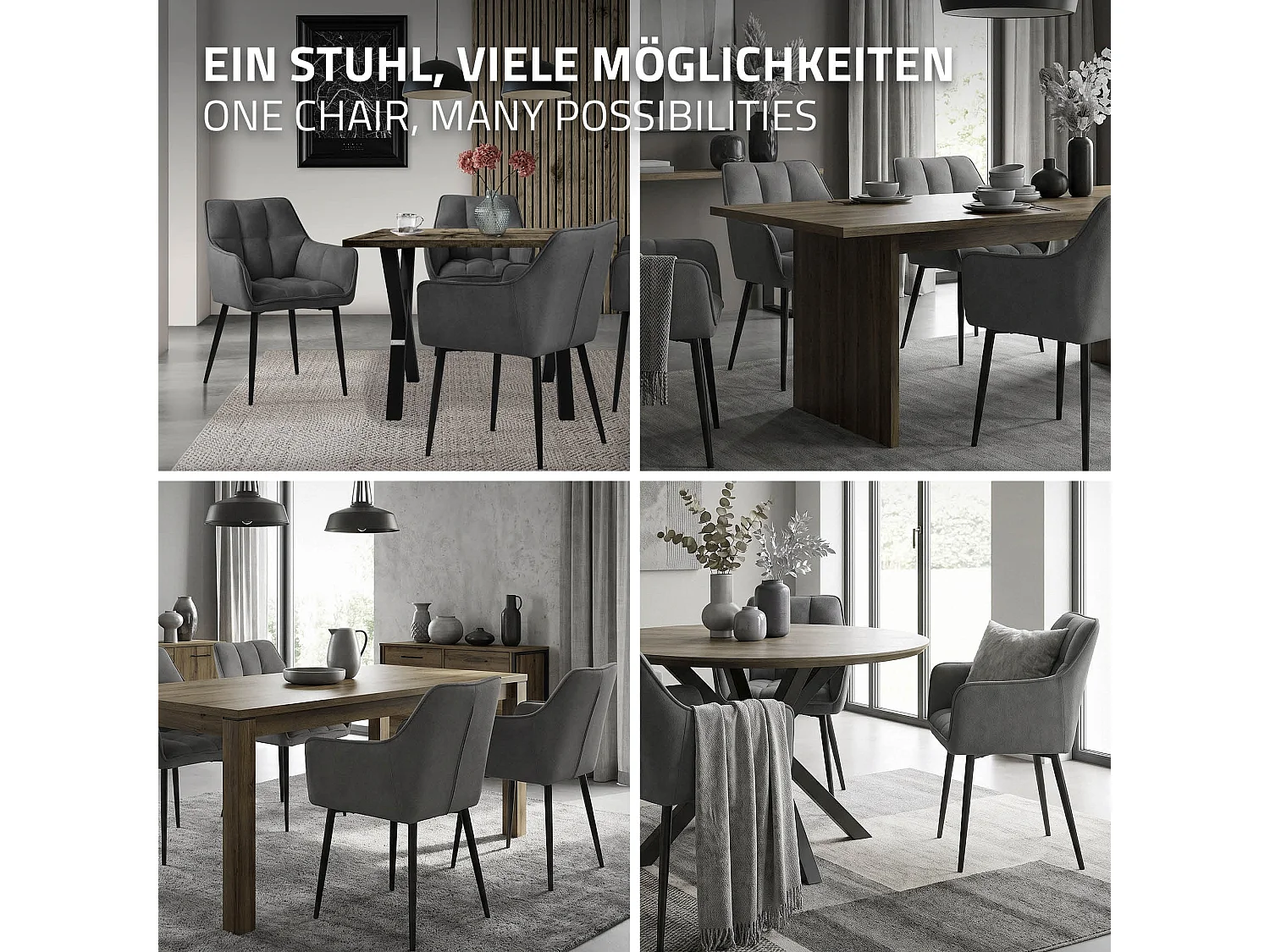 Lot de 6 chaises de salle à manger vert foncé dossier et accoudoirs ergonomiques assise rembourrée en tissu éponge piètement en métal design moderne