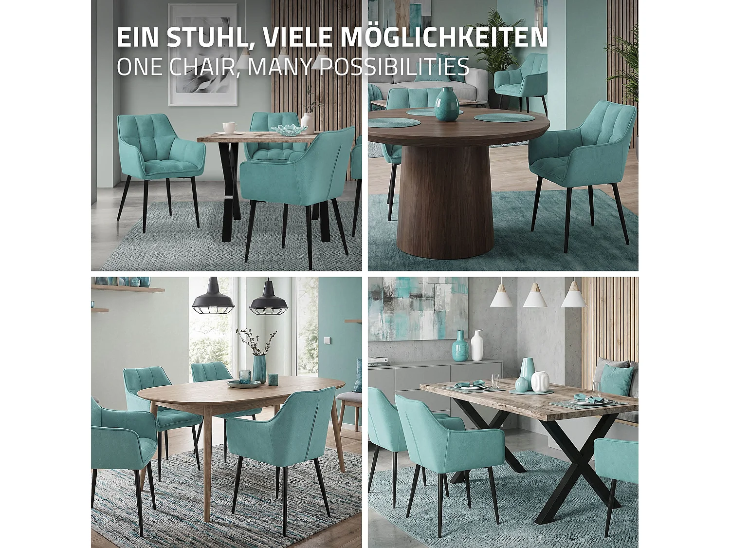 Set di 2 sedie per sala da pranzo Sedia da soggiorno Sedia da cucina Poltrona Se