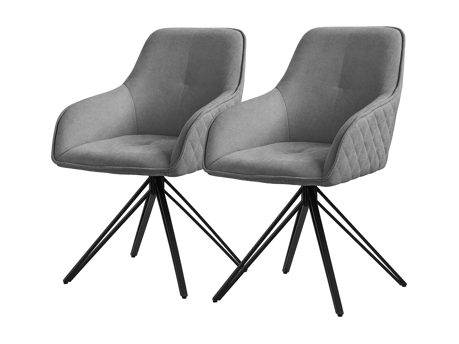 2 silla de comedor giratoria sillón giratorio 360 grados silla de salón gris