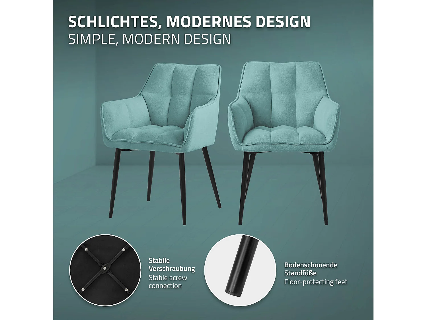 Lot de 4 chaises de salle à manger beige assise et dossier rembourrés en éponge tissu polyester ergonomique pieds noir en acier design élégant