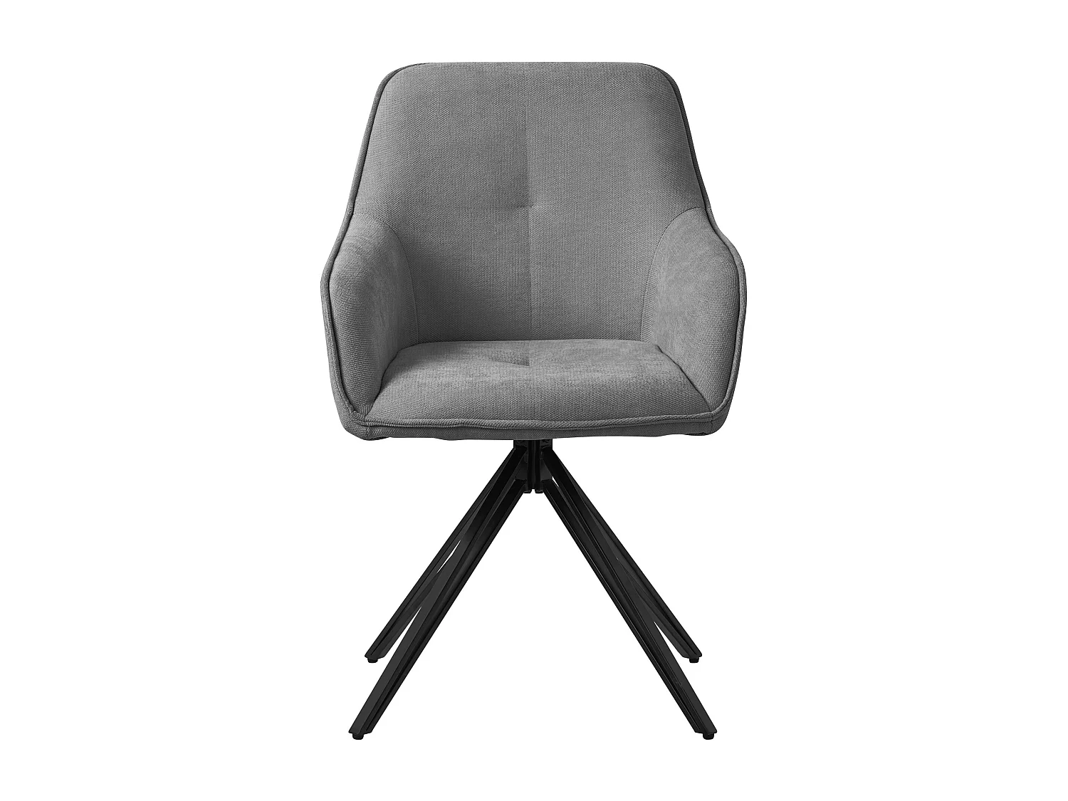 Sillas de comedor giratorio gris tela tejida asiento ergonómico y patas metal