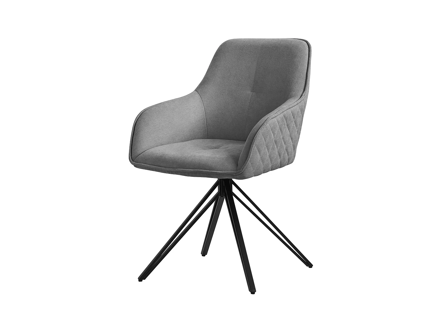 Chaise de salle à manger grise pivotante à 360° fauteuil rembourrée de salon