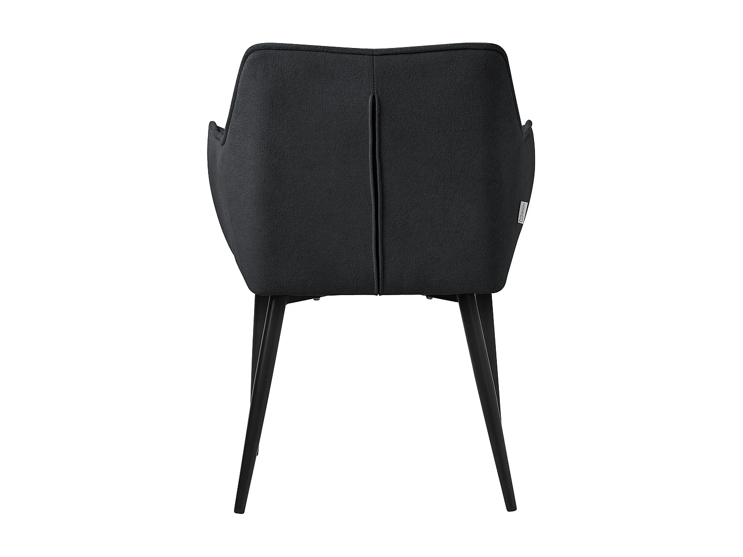 sillas de comedor de tela de rizo negra con elegantes patas de metal negro