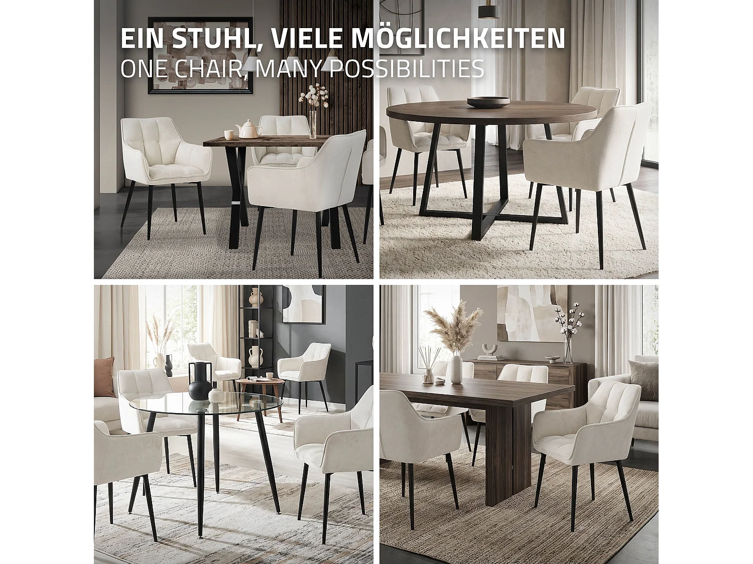 Lot de 4 chaises de salle à manger pétrole dossier et accoudoirs ergonomiques assise rembourrée en tissu éponge piètement en métal design moderne