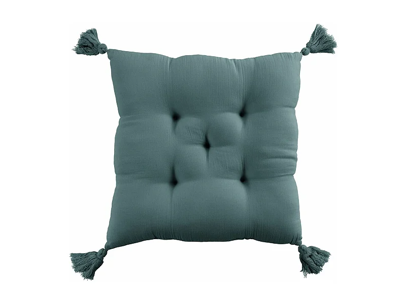 Coussin de chaise 40x40 cm Gaze de coton avec pompons Canard