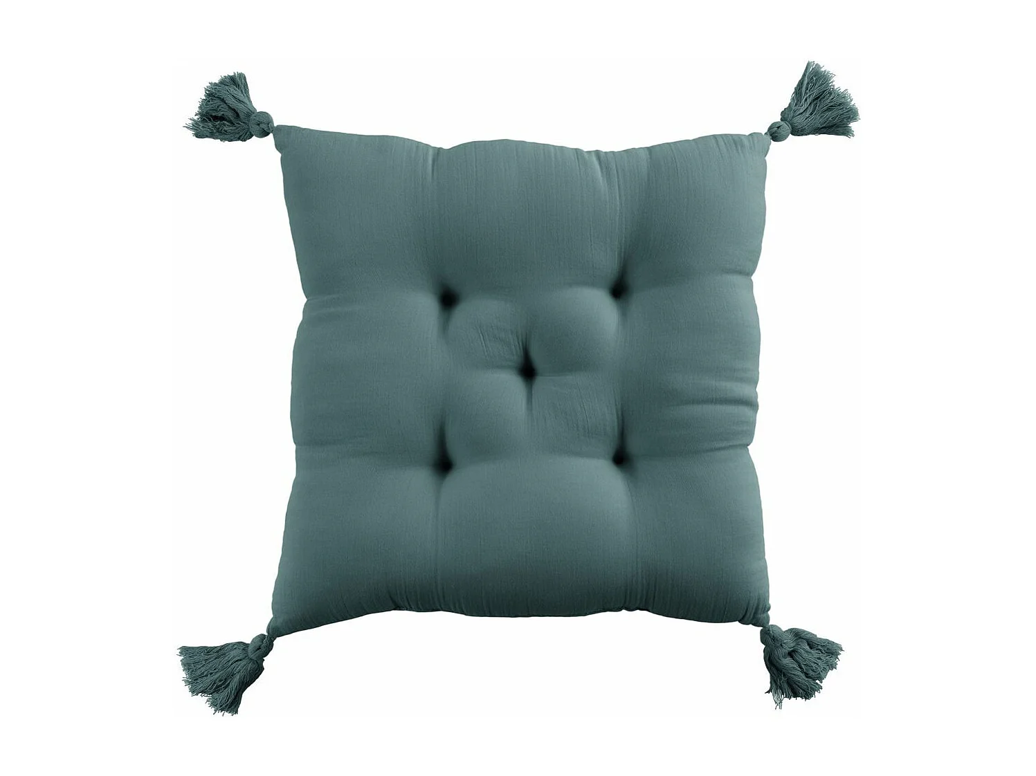 Coussin de chaise 40x40 cm Gaze de coton avec pompons Canard
