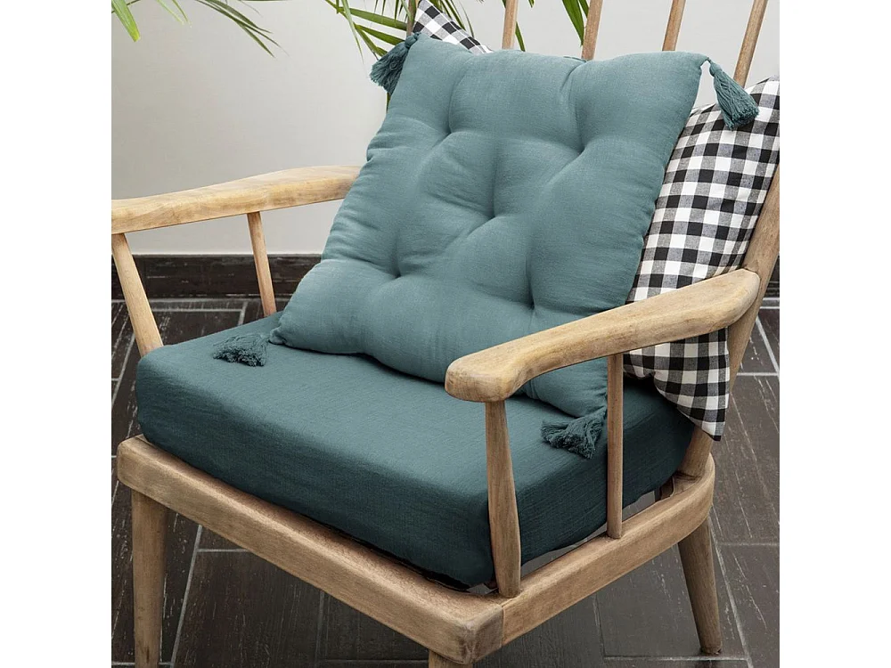 Coussin de chaise 40x40 cm Gaze de coton avec pompons Canard