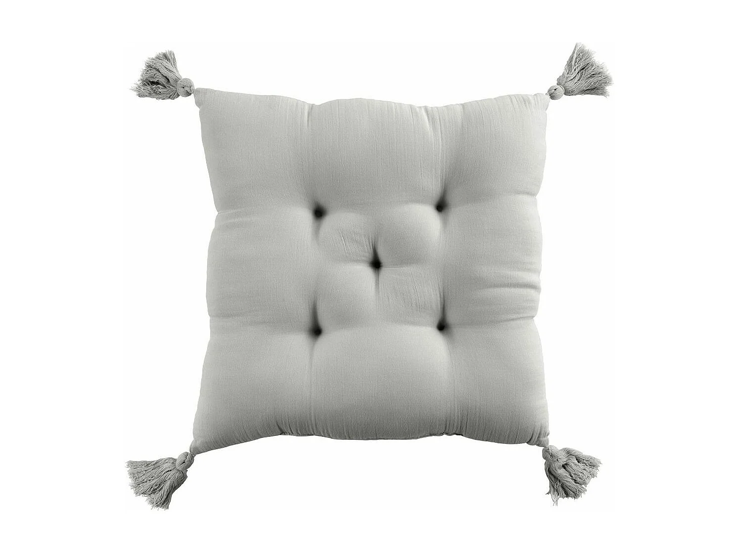 Coussin de chaise 40x40 cm Gaze de coton avec pompons Nuage