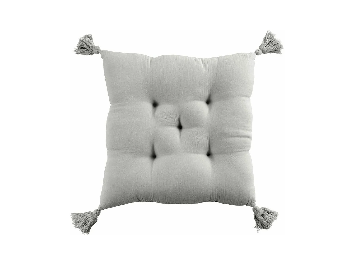 Coussin de chaise 40x40 cm Gaze de coton avec pompons Nuage