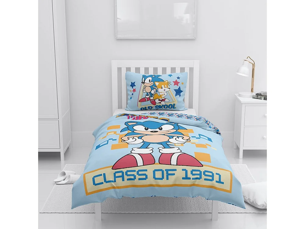 Parure de lit Sonic Old Skool 100% coton 140x200 cm