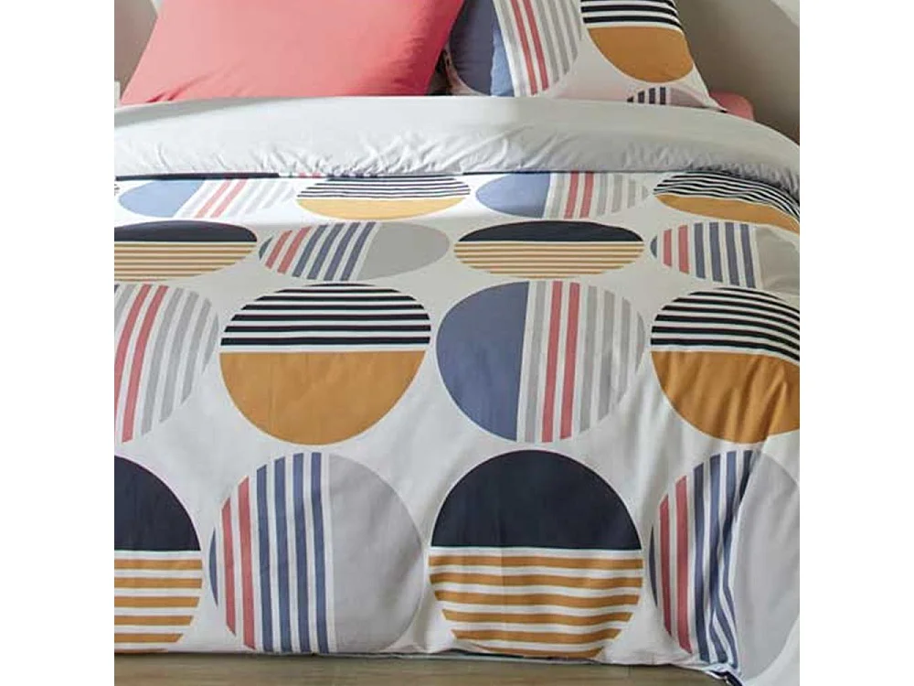 Housse de couette 220x240 cm + 2 taies 100% Coton 51 fils Liviau Tea Rose