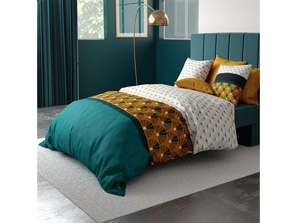 Parure de lit 220x240 cm coton 57 fils - 3 pièces Drama