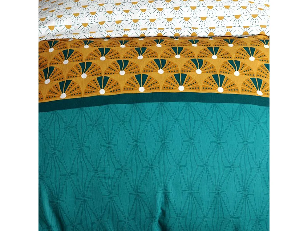 Parure de lit 220x240 cm coton 57 fils - 3 pièces Drama