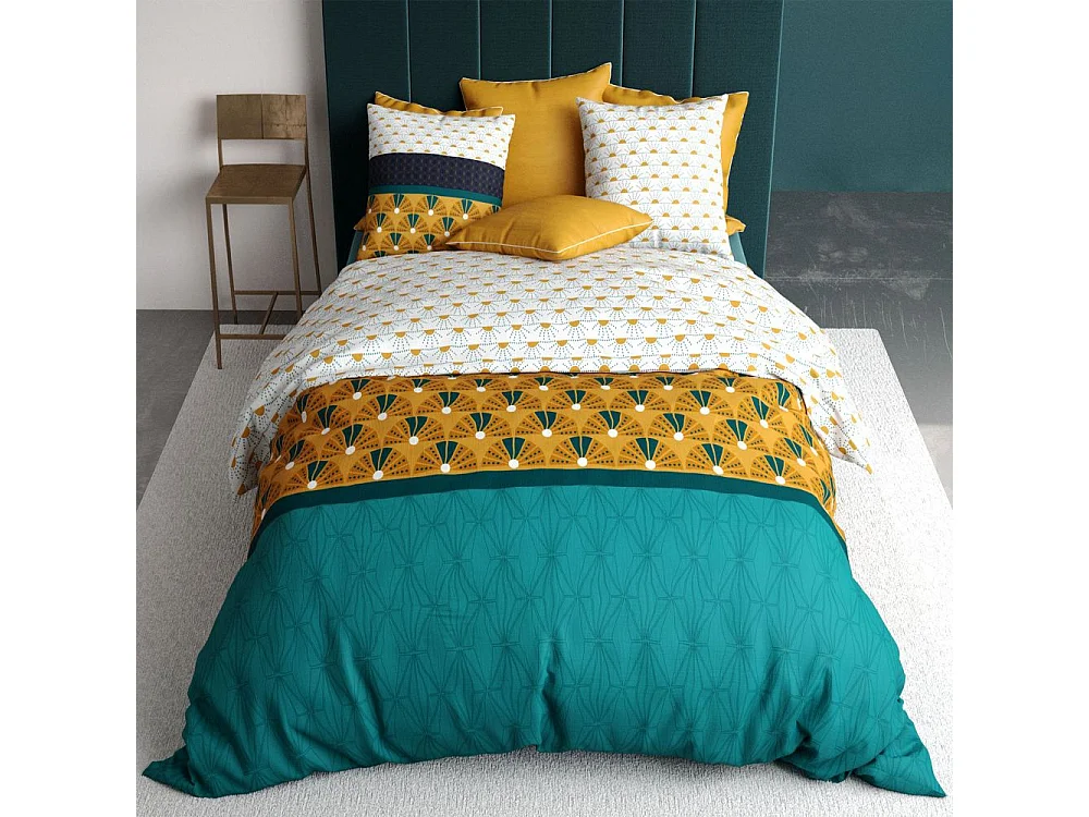 Parure de lit 220x240 cm coton 57 fils - 3 pièces Drama