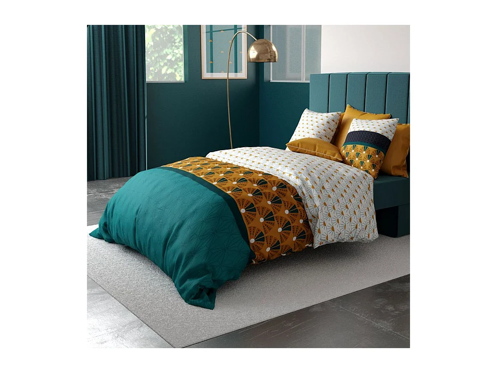 Parure de lit 220x240 cm coton 57 fils - 3 pièces Drama