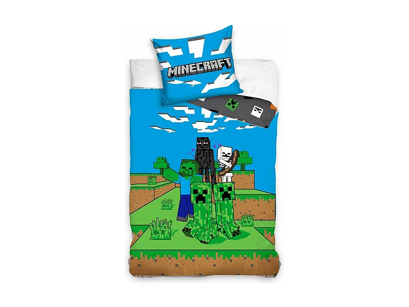 Parure de lit Minecraft Block 100% coton 140x200 cm
