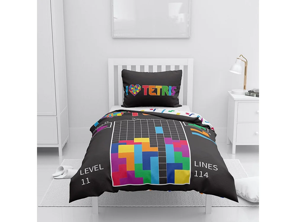 Parure de lit Tetris Coton 2 pièces 140x200 cm