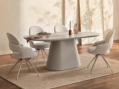 Stół do jadalni dla 6 osób z MDF - Taupe - VALIANA