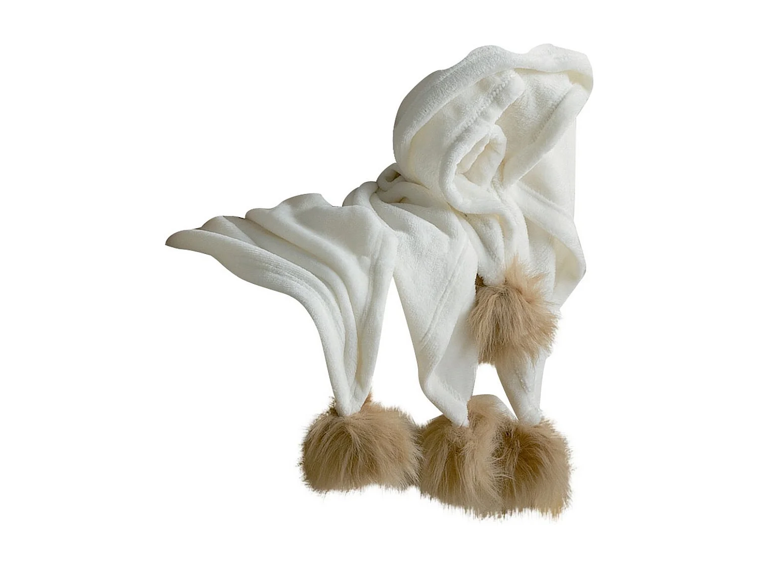 Plaid 120x150 cm Polyester Brushy Naturel