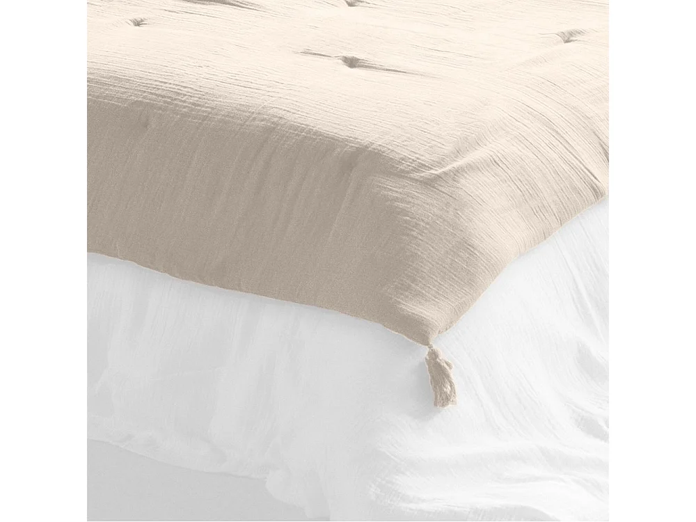 Edredon 150x150 cm Gaze de coton Naturel