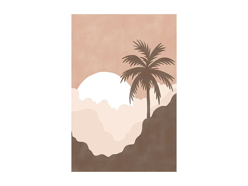 Tableau sur verre illustration crépuscule 30x45 cm