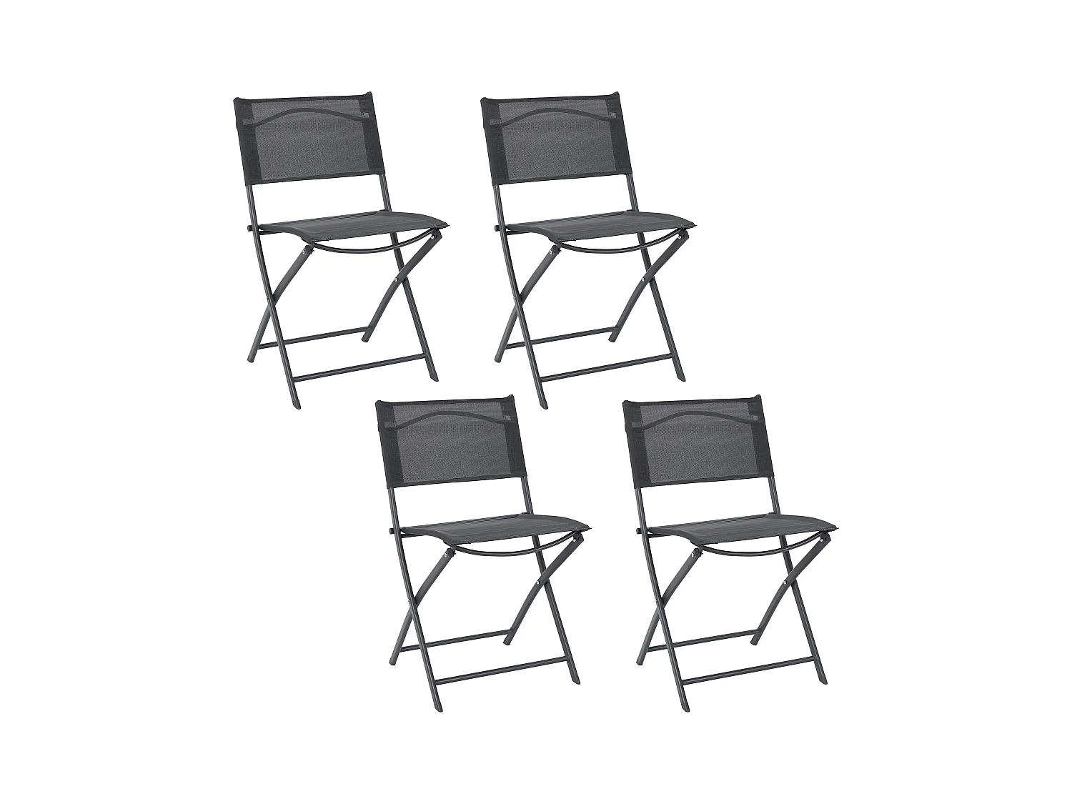 Lot de 4 Chaises de Jardin "Elba" 80cm Gris