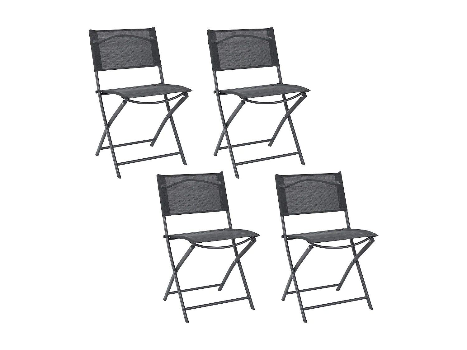 Lot de 4 Chaises de Jardin "Elba" 80cm Gris