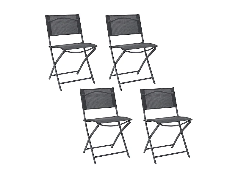 Lot de 4 Chaises de Jardin "Elba" 80cm Gris