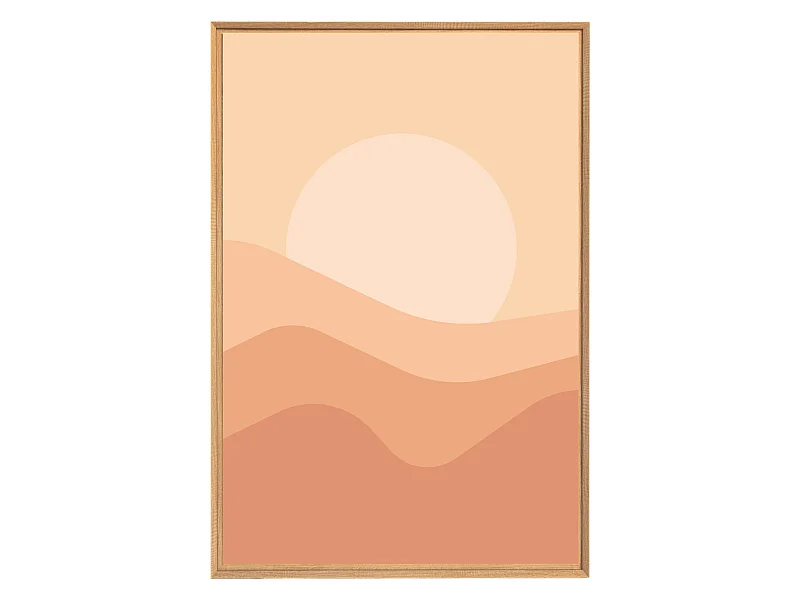 Tableau mural encadré illustration soleil couchant 65x97 cm