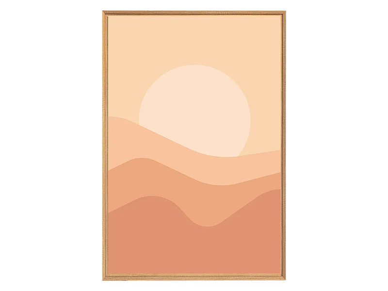 Tableau mural encadré illustration soleil couchant 65x97 cm