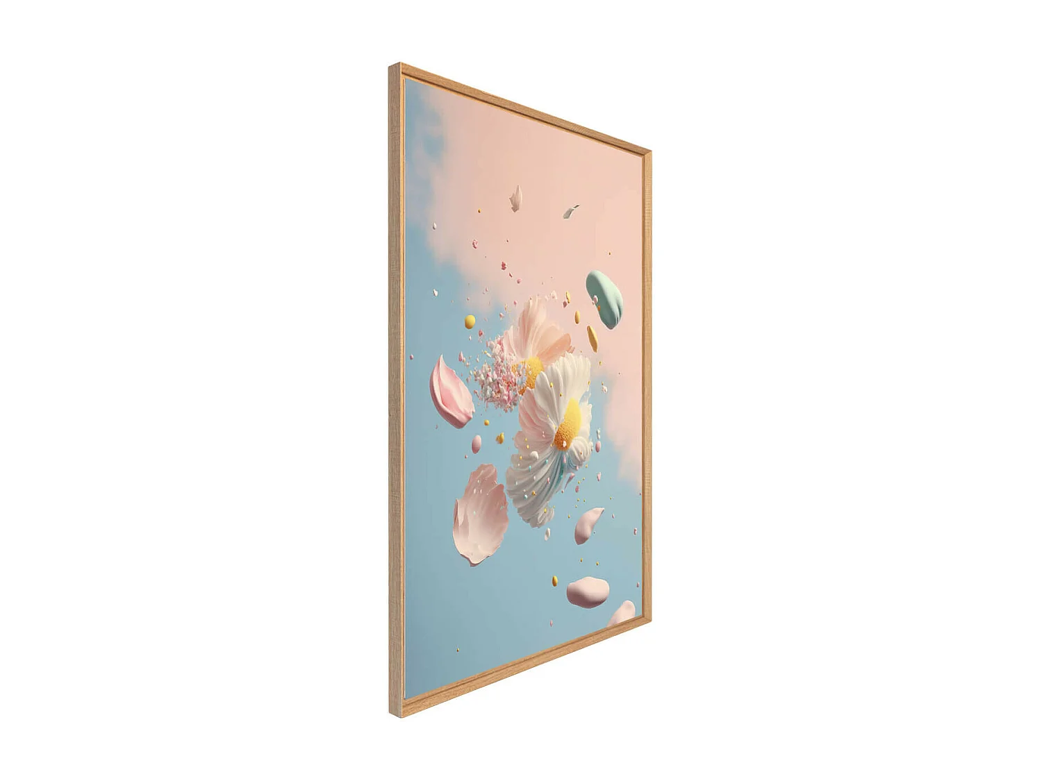 Tableau mural encadré nuage de fleur 65x97 cm