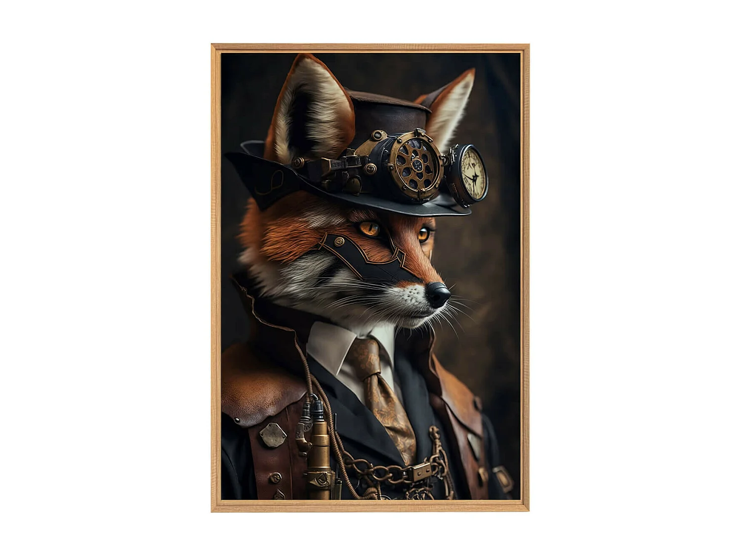 Tableau mural encadré renard futuriste 65x97 cm