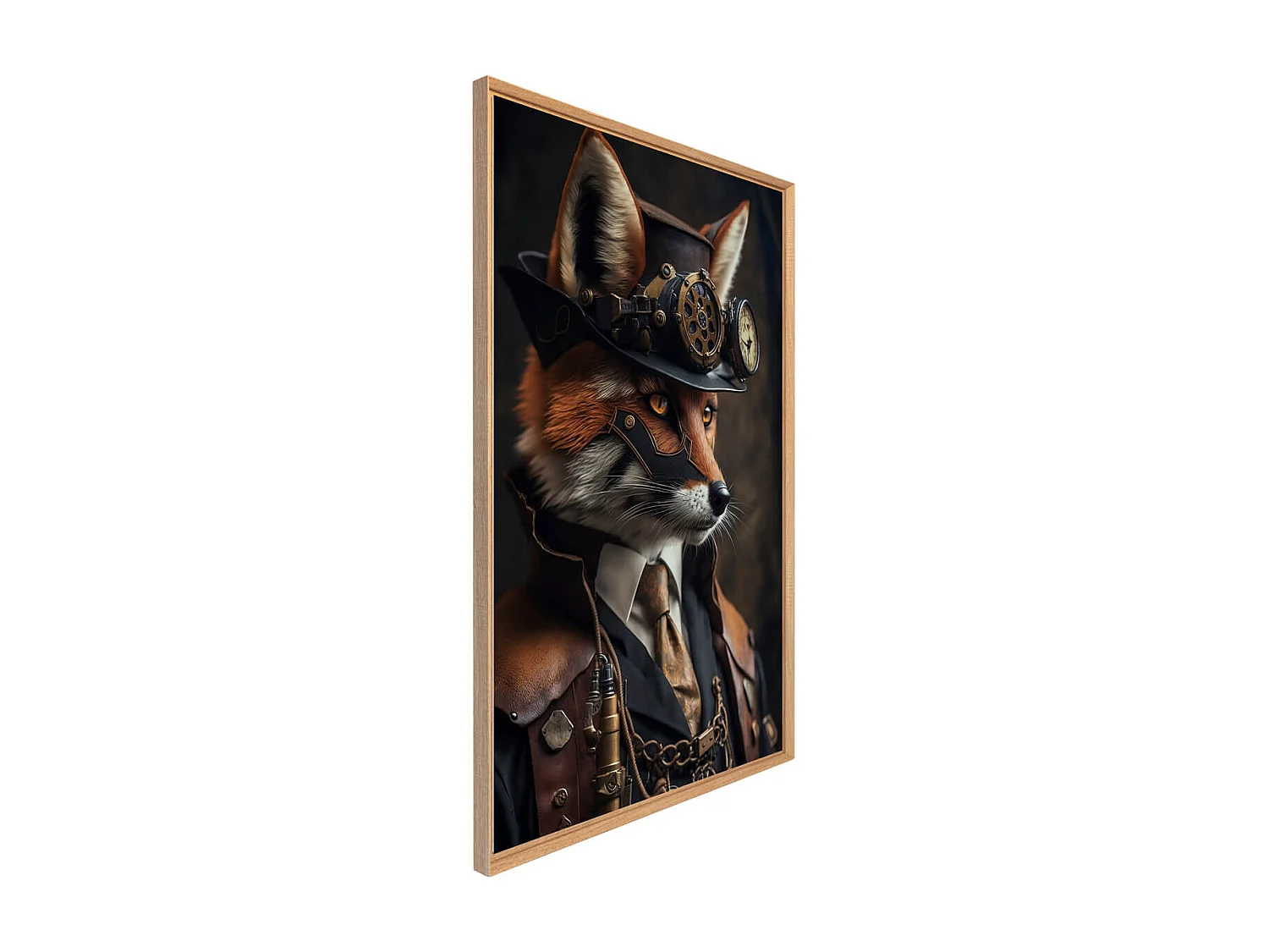 Tableau mural encadré renard futuriste 65x97 cm