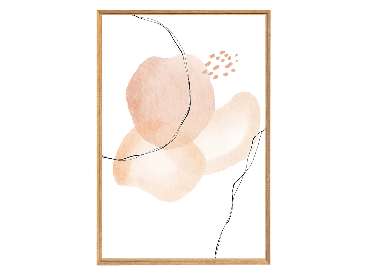 Tableau mural encadré tâche rose 65x97 cm