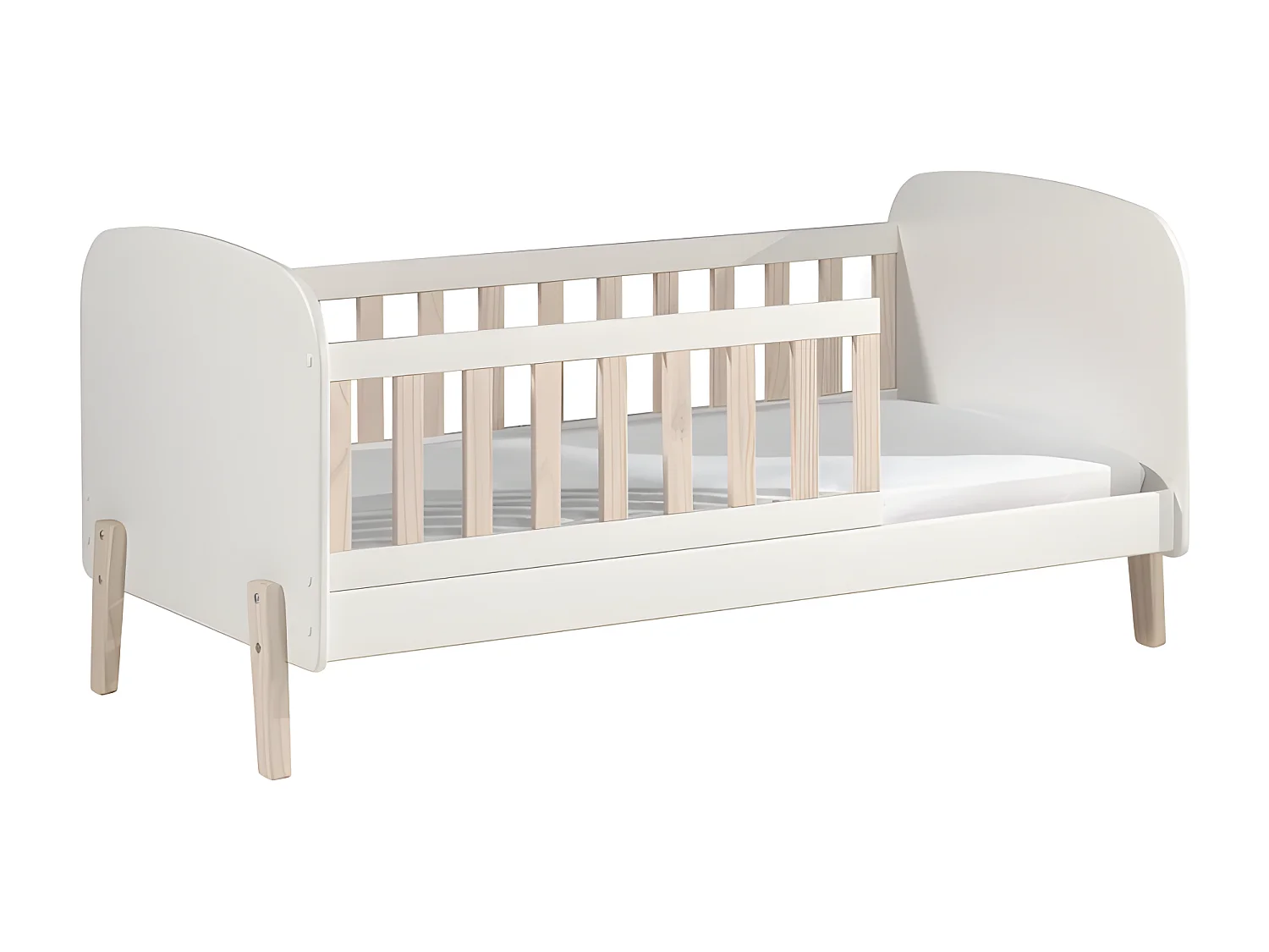 Pack - Lit Enfant & Tiroir de Lit "Kiddy" 70x140cm Blanc