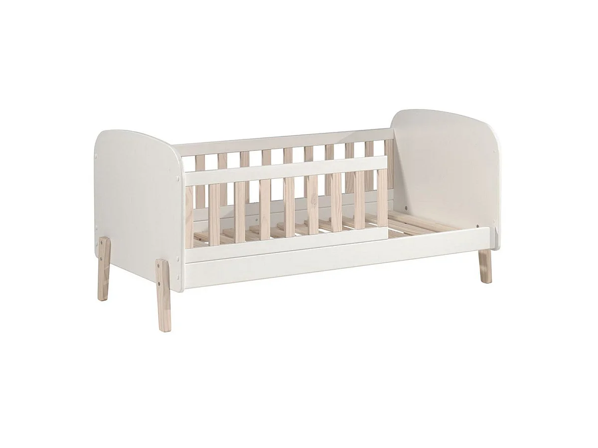 Pack - Lit Enfant & Tiroir de Lit "Kiddy" 70x140cm Blanc