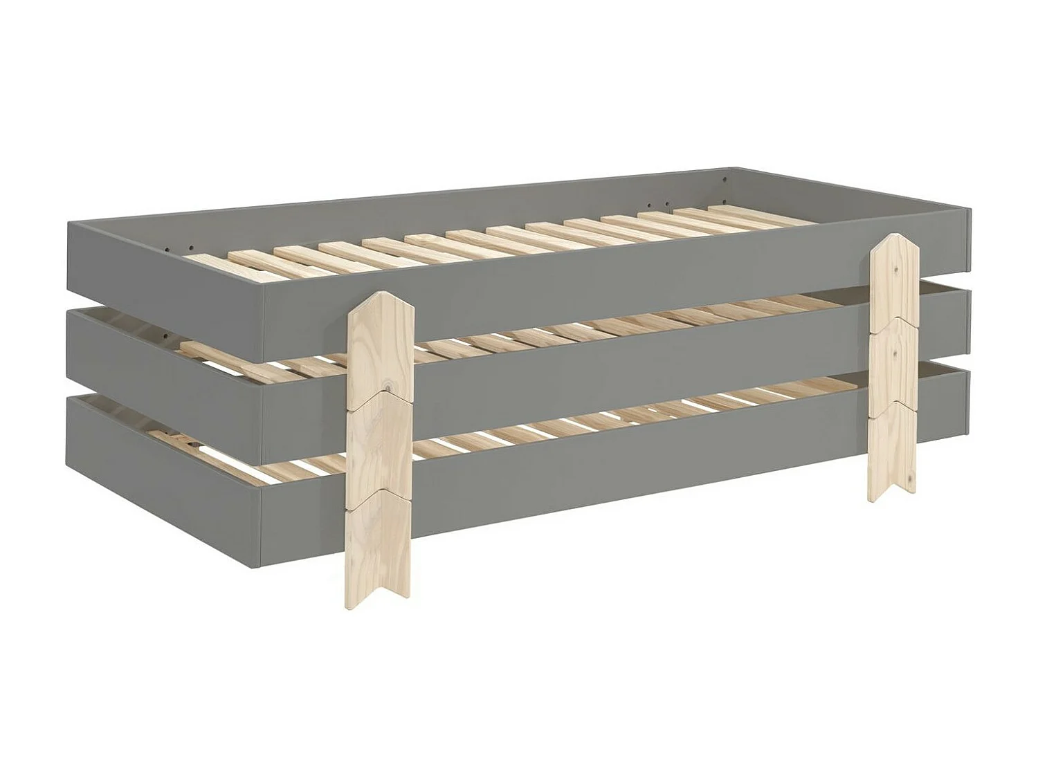 Lit Enfant en Bois "Modulo Arrow III" 90x200cm Gris