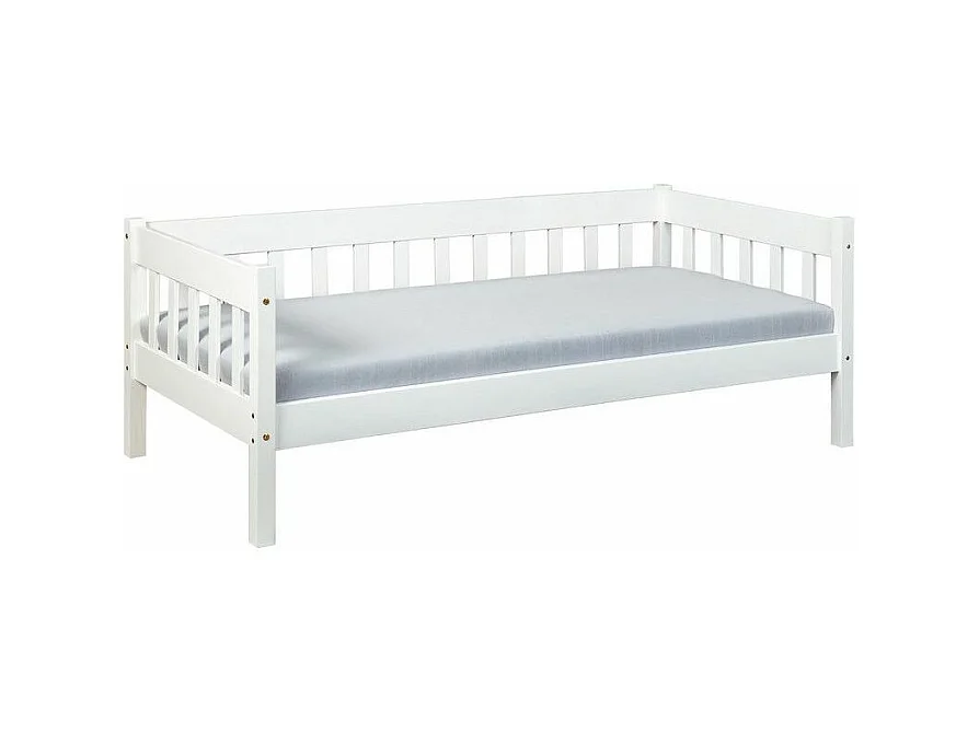 Lit Banquette en Bois "Trosin" 90x200cm Blanc