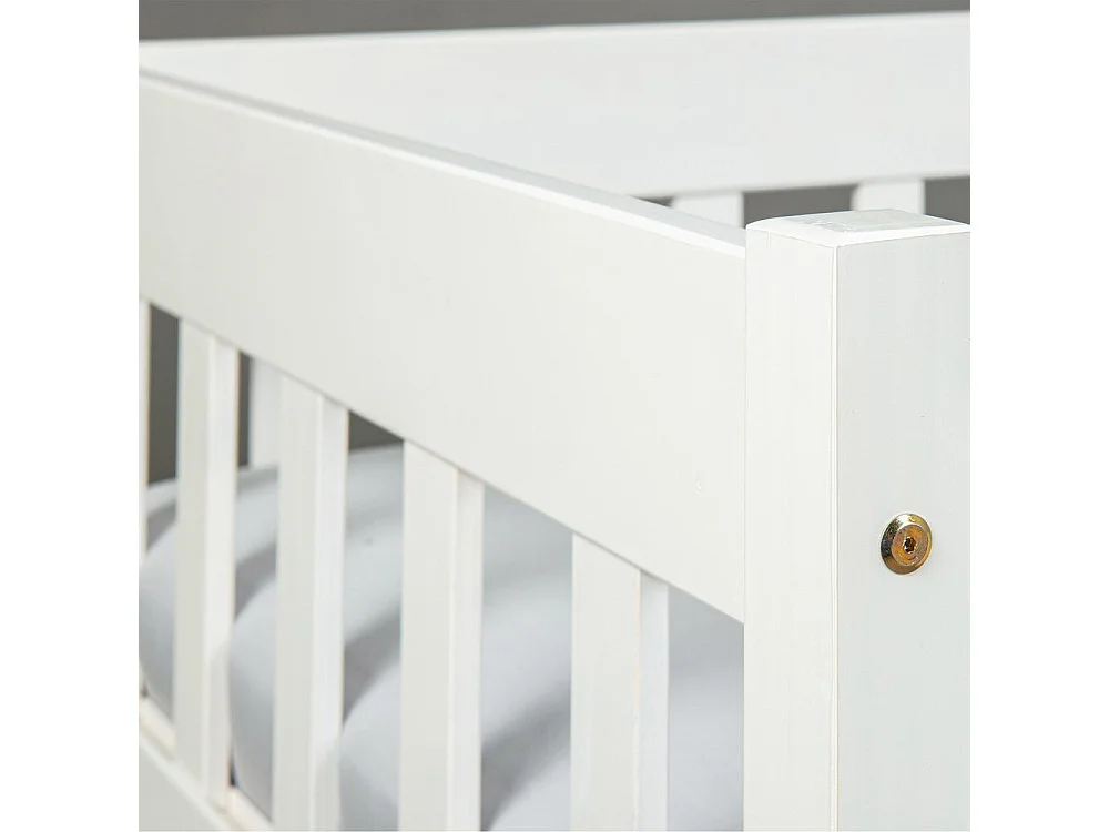 Lit Banquette en Bois "Trosin" 90x200cm Blanc