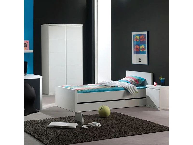 Lit Enfant avec Tiroir "Lara" 90x200cm Blanc