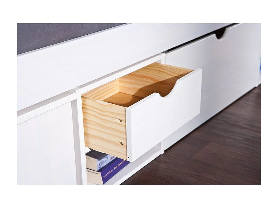 Lit Enfant Multi-Rangements "Clark" 90x200cm Blanc