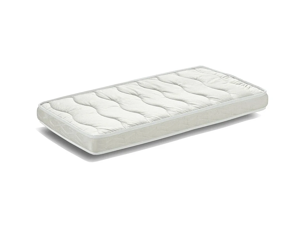 Lit Enfant & Matelas "Cabane" 70x140cm Blanc