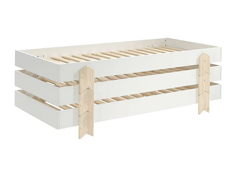 Lit Enfant en Bois "Modulo Arrow III" 90x200cm Blanc