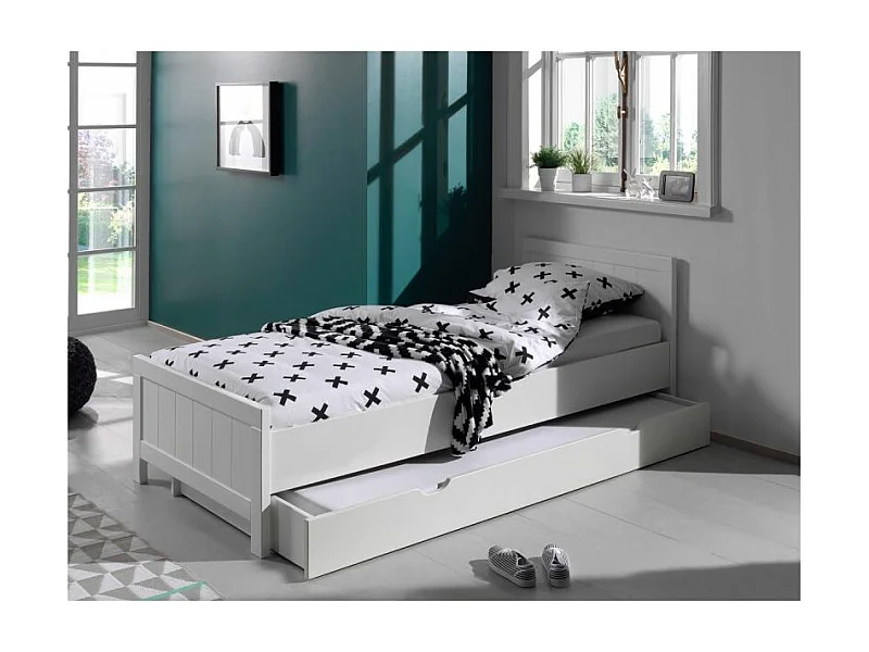 Lit Enfant avec Tiroir "Erik" 90x200cm Blanc