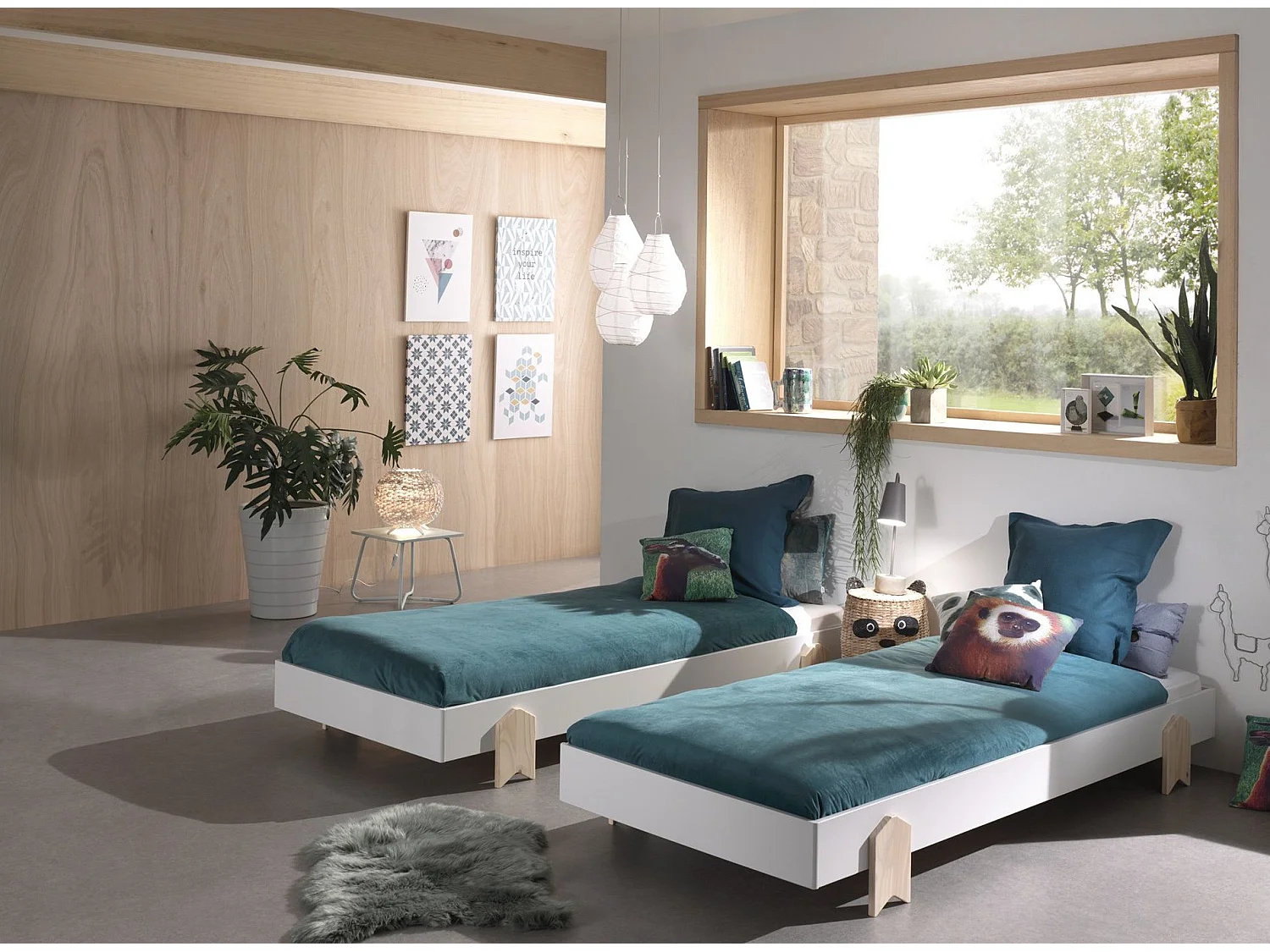 Lit Enfant en Bois "Modulo Arrow IV" 90x200cm Blanc