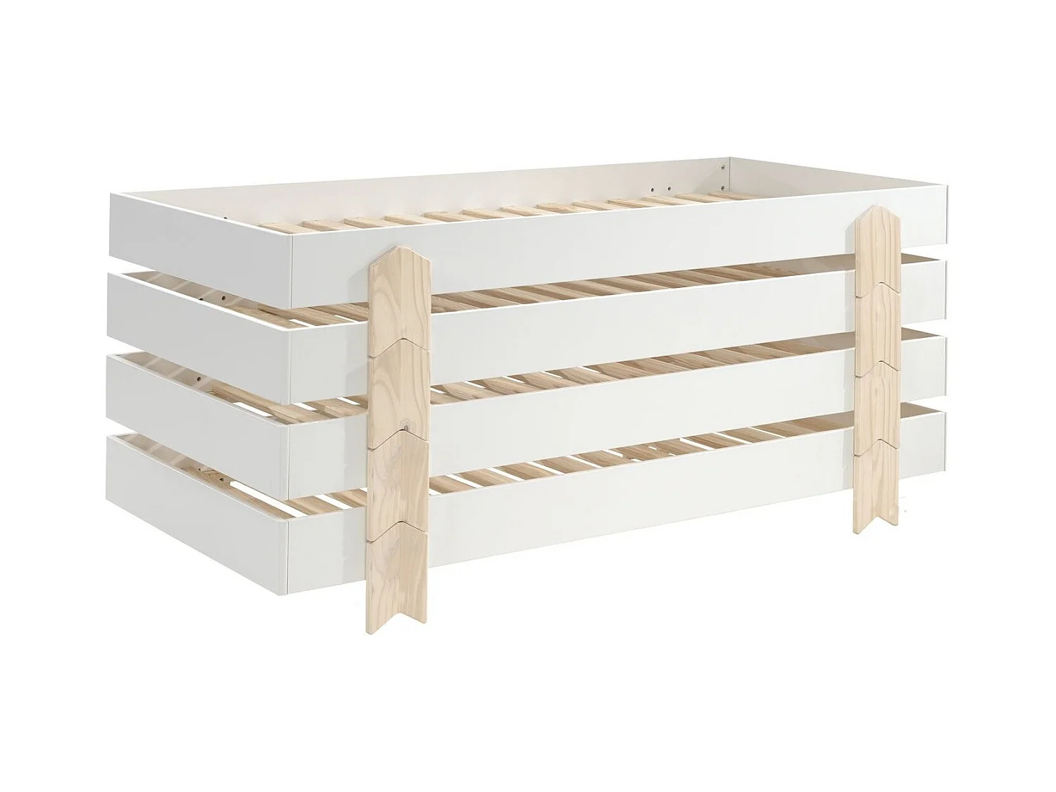 Lit Enfant en Bois "Modulo Arrow IV" 90x200cm Blanc