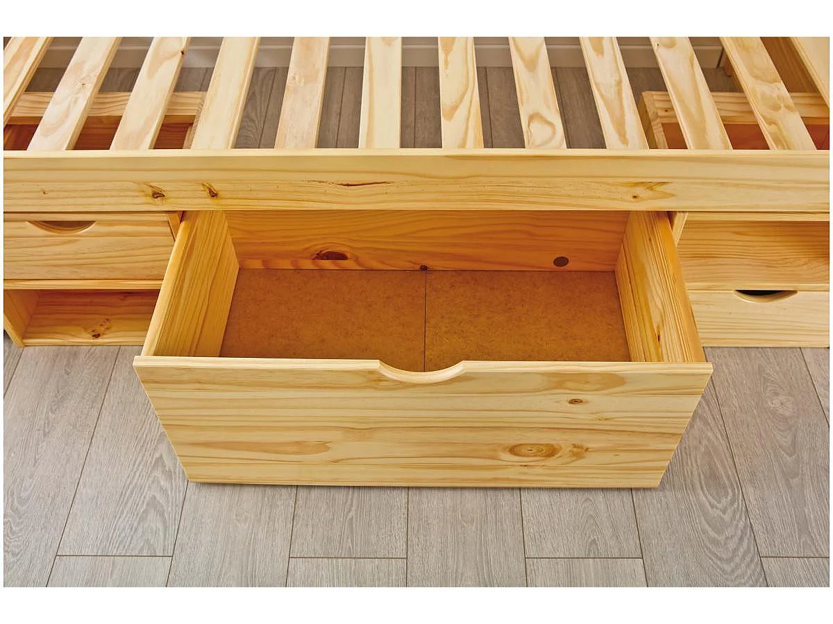 Lit Enfant Multi-Rangements "Clark" 90x200cm Naturel